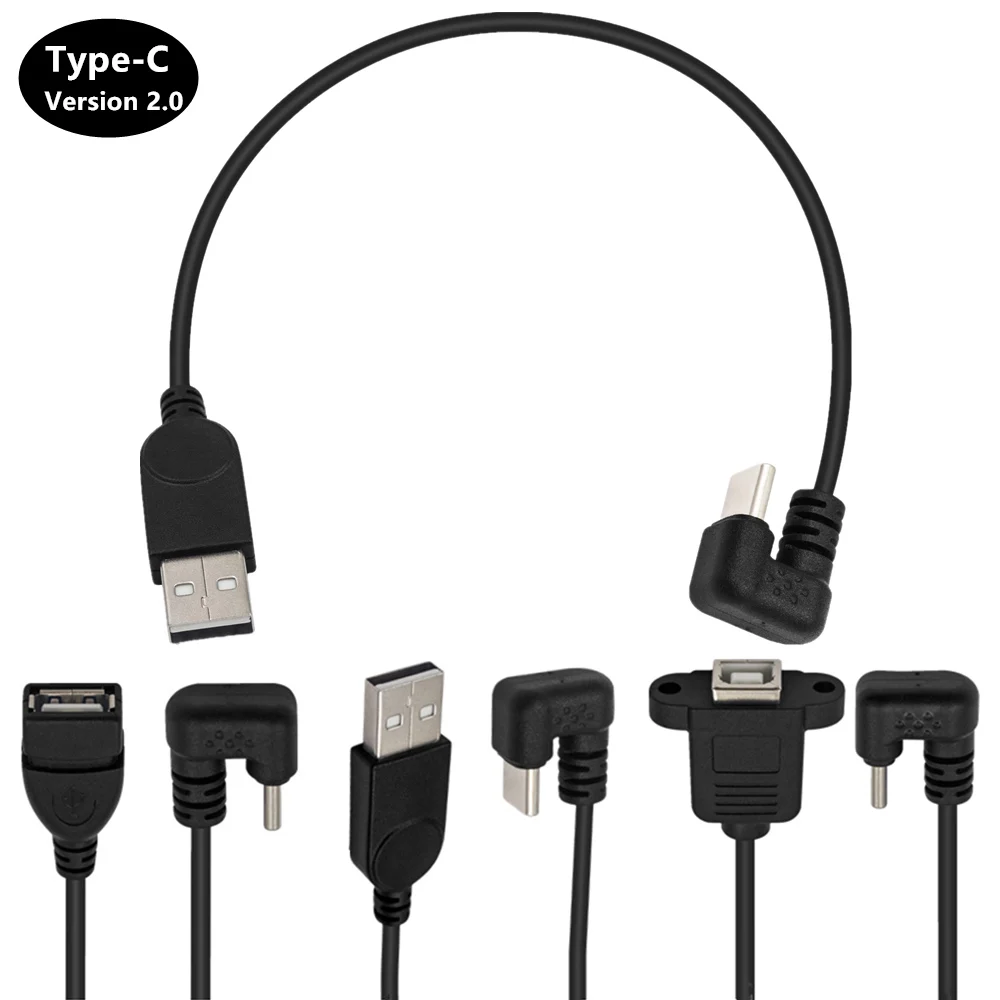 180 Degree U Shaped USB-C to USB 2.0 Adapter cable for New MacBook (Pro), Dell XPS 13/15, Galaxy S20，Samsung, Huawei, LG V30