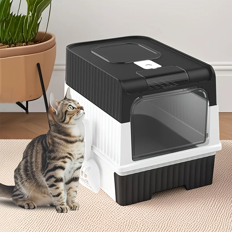 Full Enclosure Detachable Drawer Style Cat Litter Box with Cat Litter Scoop Included view 3