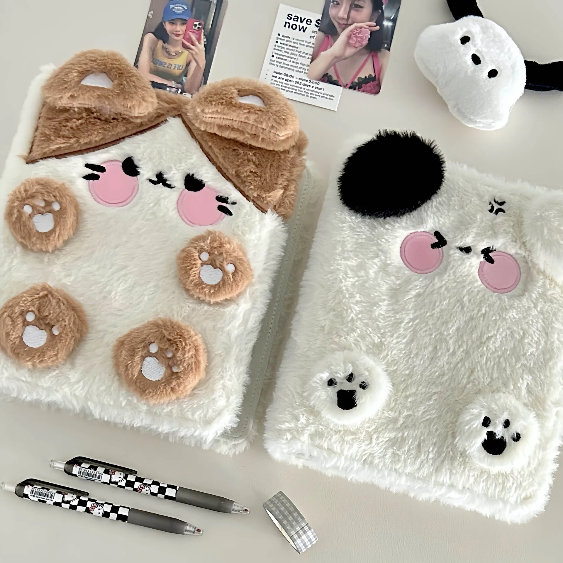 Plush Photo Card Binder Idol Cards Collect Book Kpop Book Binding Machine Photocard Holder A6 Photo Album Card Supplies 바인더