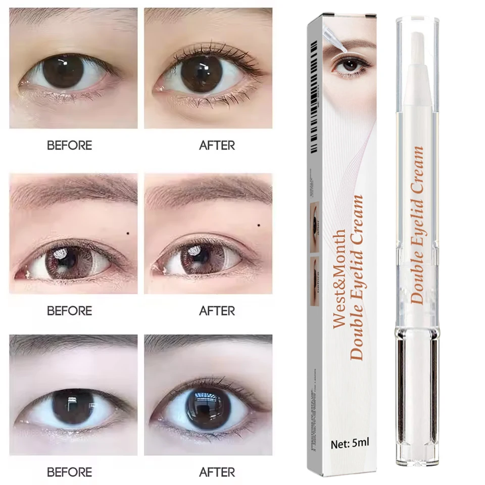 Creme modelador de pálpebras duplas, aperto sem rastros, à prova d'água, aumenta o estilo dos olhos, secagem rápida, levantamento duradouro, creme definidor de pálpebras