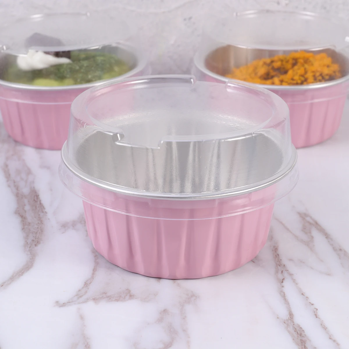 

10Pcs Aluminum Foil Baking Cups 125ml Heat Resistant Cupcake Liners Muffin Molds Eco-Friendly Recyclable for Weddings Parties