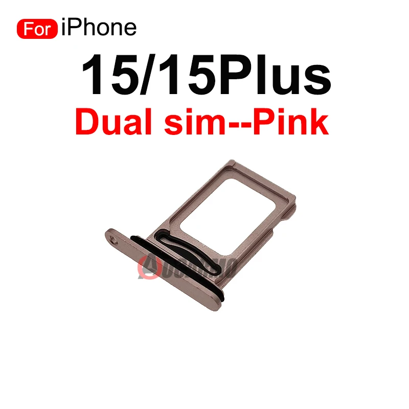 Black Blue Pink Yellow Green Sim Card Dual SIM Tray Slot Holder For iPhone 15 15Plus Replacement Parts