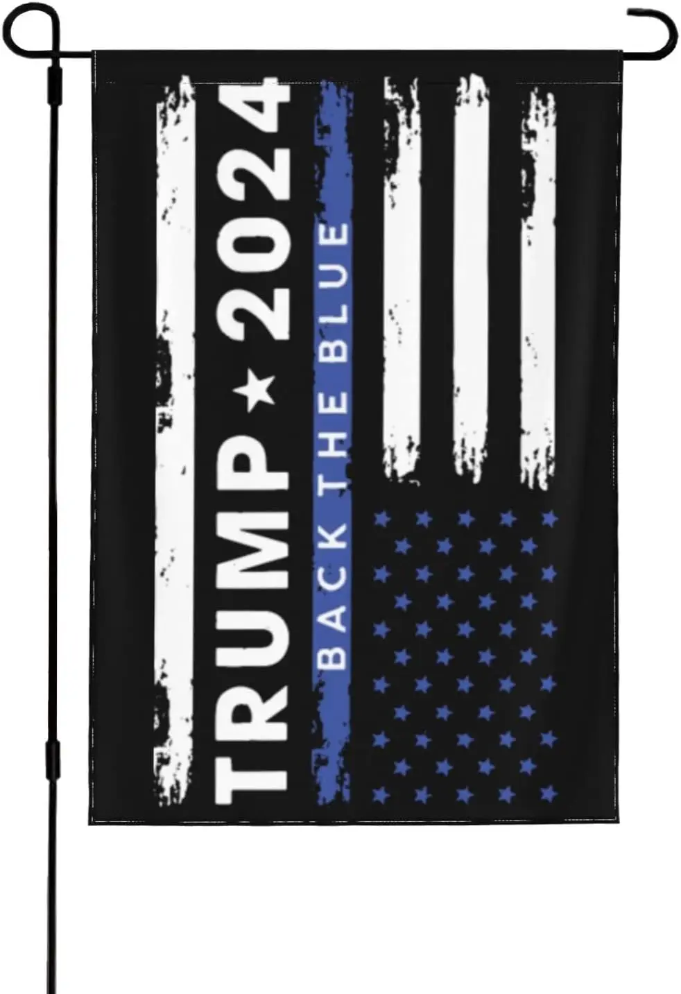 12x18 Pro Trump 2024 Back The Blue Thin American Blue Line Garden Flag Double Sided Thin America Blue Line Yard Flag Gift For Po