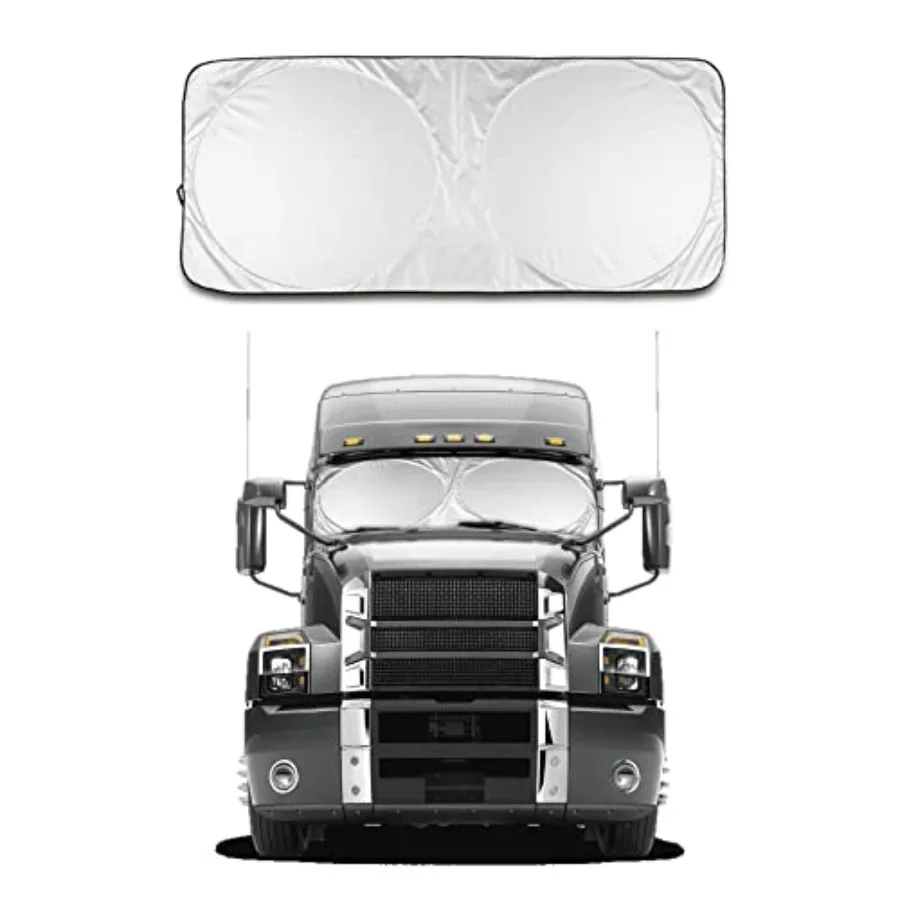 

Foldable Silver Car Windshield Sun Shade, Blocks 99% UV Rays, Universal Fit X-Large 65.7x37.4in