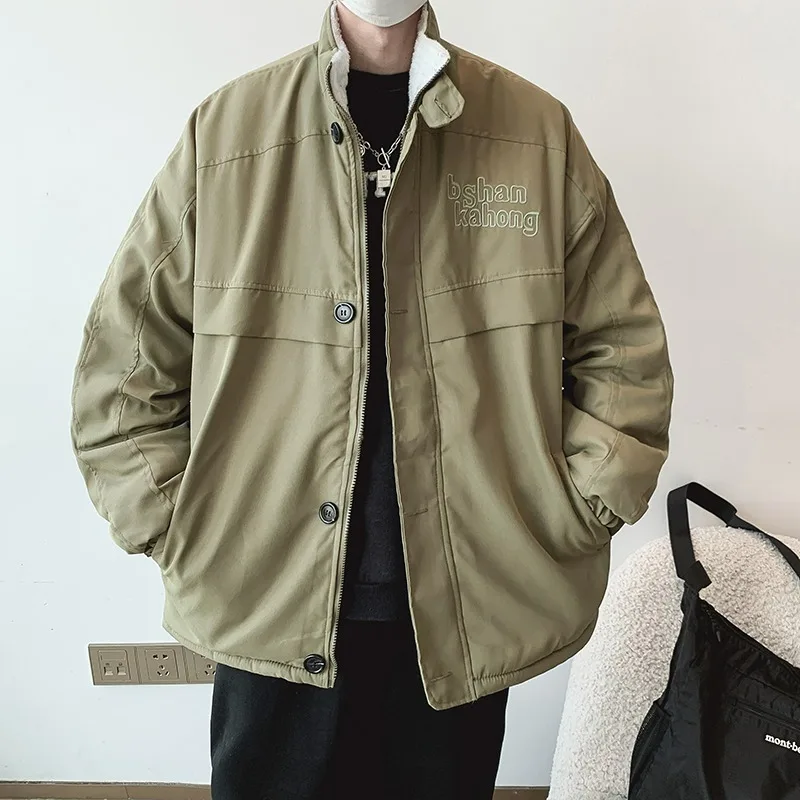 Bla American Sle Thiened معطف شتوي من القطن Jaet للرجال مبطن بفرو الضأن معطف داخلي طويل Sve #1