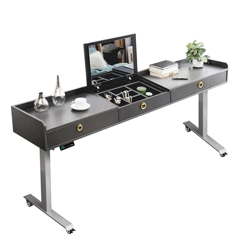 

Fixed Luxury Cross Bed Table, Movable Lifting Computer Table, Dressing Table, Bedroom, Modern Multifunctional Bedside Table Bed