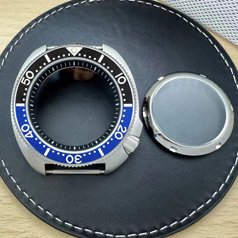 

44mm Steel 6105 6309 Turtle Abalone Case Dive Watch Case For NH35 NH36 4R 7S Movement 28.5mm Dial 38mmx31.5mm Bezel Mod SKX6105