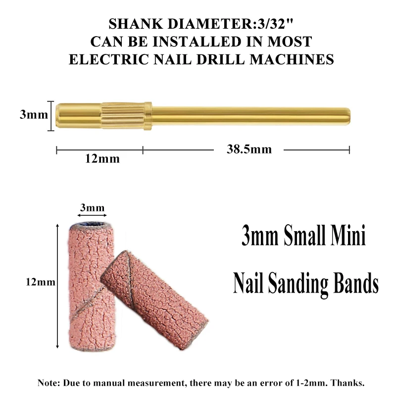 100/80個入り 3mm ミニゼブラネイルサンディングバンドキット ネイルドリルビットアクセサリー付き UVジェルアクリルポリッシュリムーバー ネイルツール用