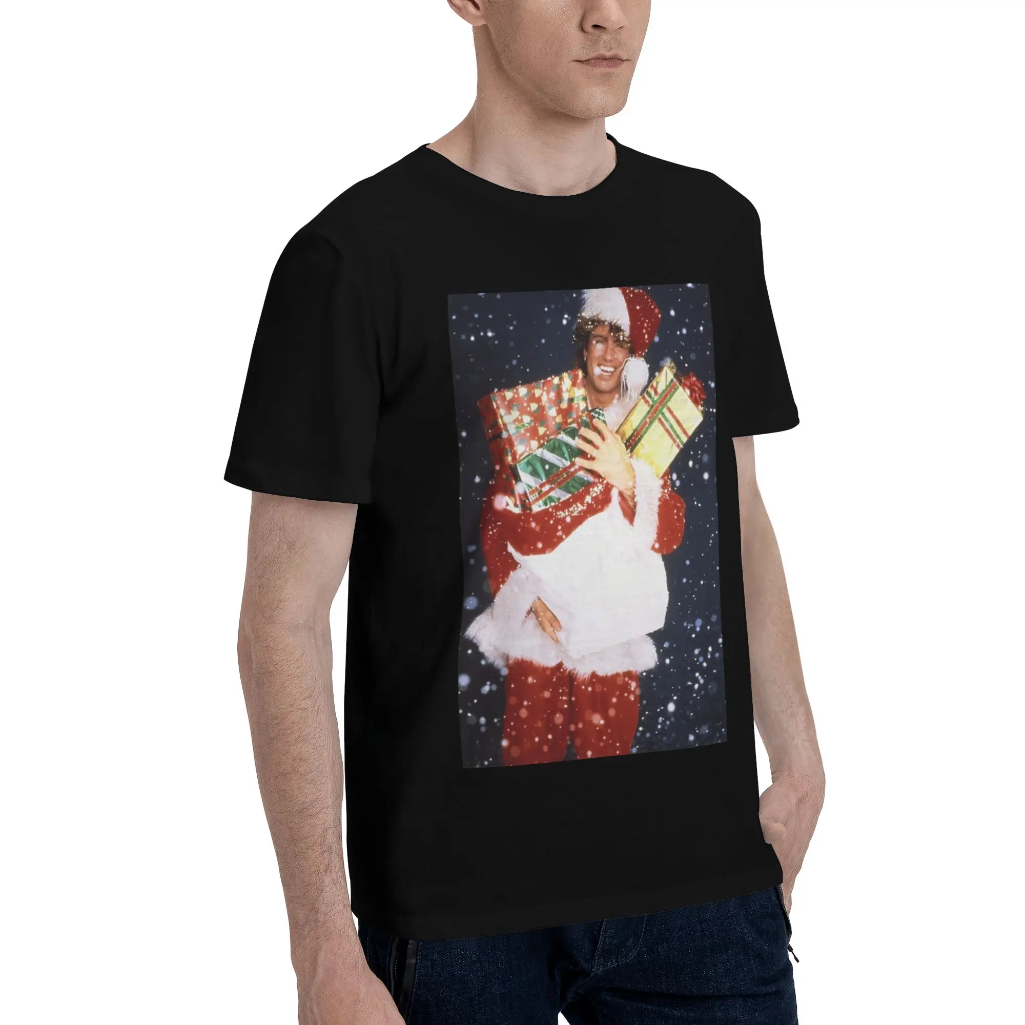 

Последняя рождественская мужская футболка, большие футболки, мужские хлопковые футболки с круглым вырезом, короткие летние мужские футболки