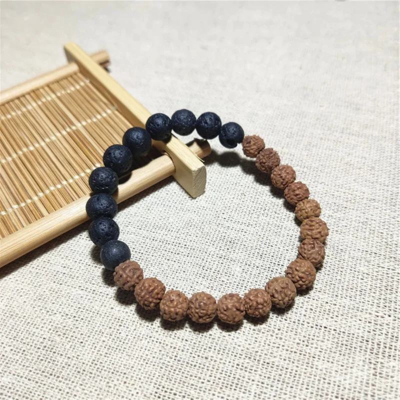 Fashion Volcanic Rock Small King Kong DIY Handstring Wen Play Buddha Bear Necklace Unisex Bodhi Jewelry for Men and Women