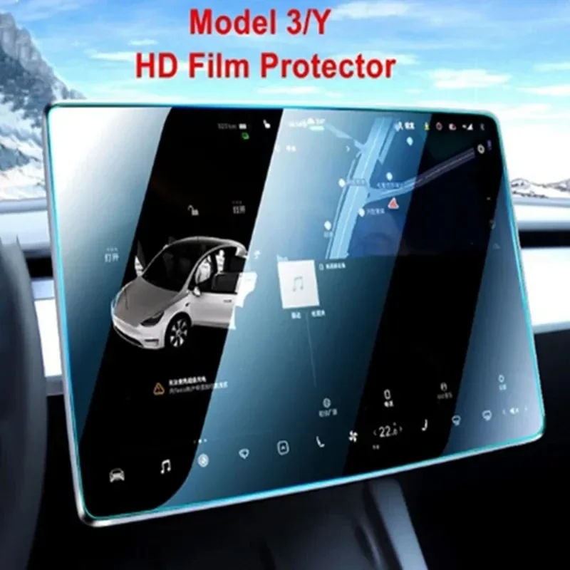 For Tesla Model 3 Y Car Navigation Screen Protector Center Control Screen Glass Film Tempered Glass Anti scratch Protection Film