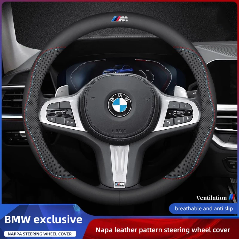 Leather Steering Wheel Cover Car Handle Gloves Accessories For BMW M F30 F10 E90 F20 E46 E60 E70 E39 E87 X7 E92 E91 E28 X3 X1 X2