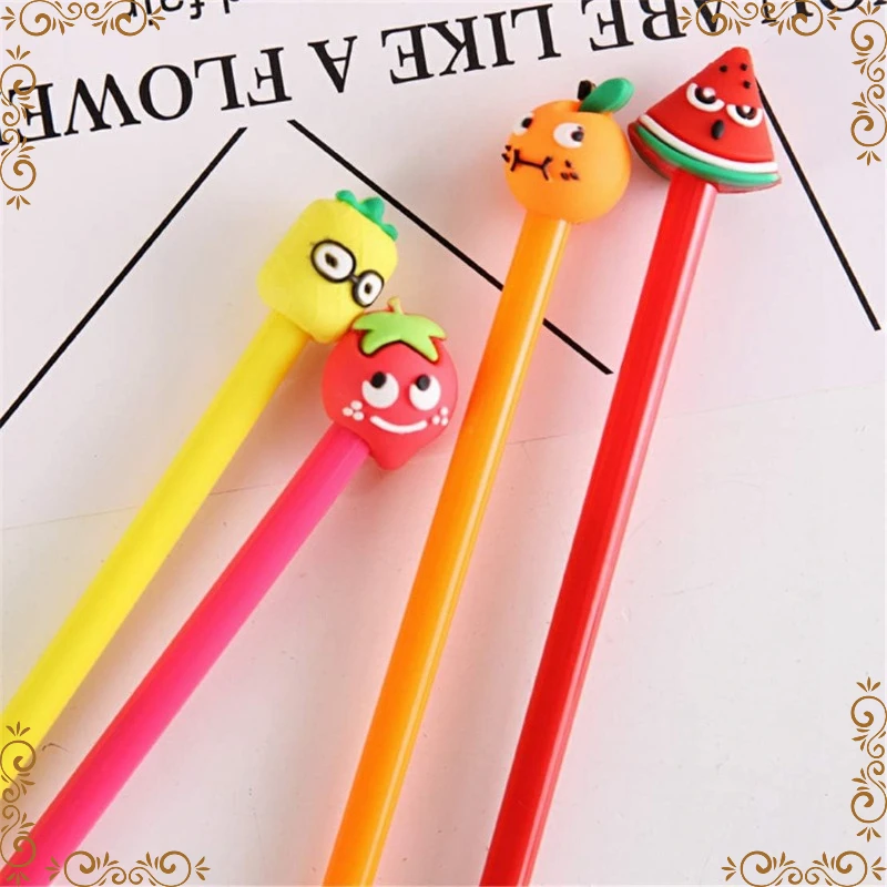 Imagem -02 - Lollipop Gel Canetas para Estudantes Canetas Criativas dos Desenhos Animados Cute Fruit Material de Escritório Artigos de Papelaria 36 Pcs Novidade