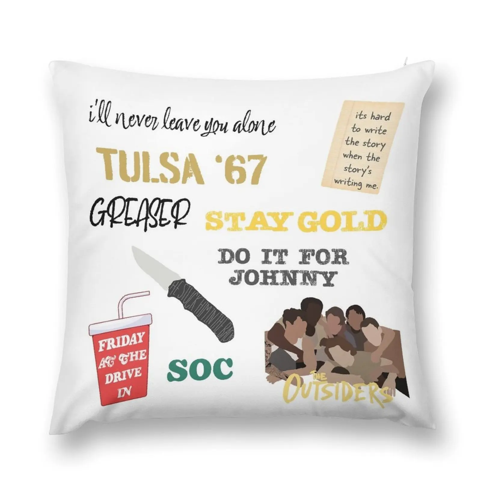 

The outsiders musical sticker set (order as M or L) Throw Pillow Luxury Pillow Cover Plaid Sofa pillow