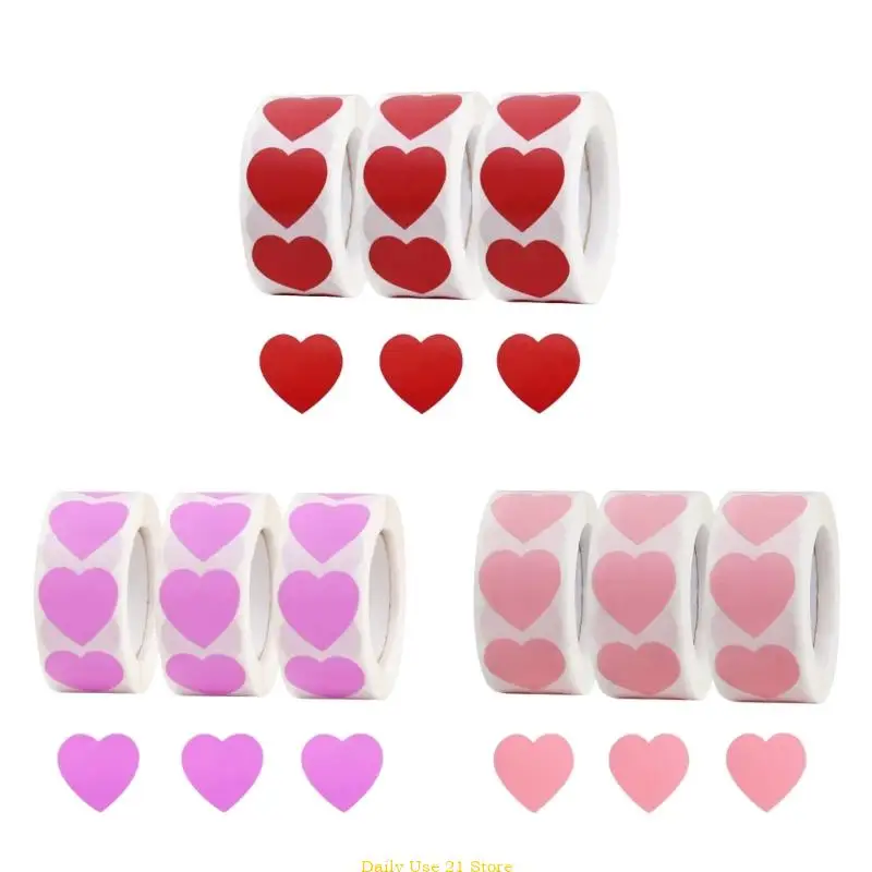 

1500Pcs Valentines Day Sticker 25mm Love Heart Sticker Self-Adhesive Wrapping Labels for Envelopes Case Valentines Card