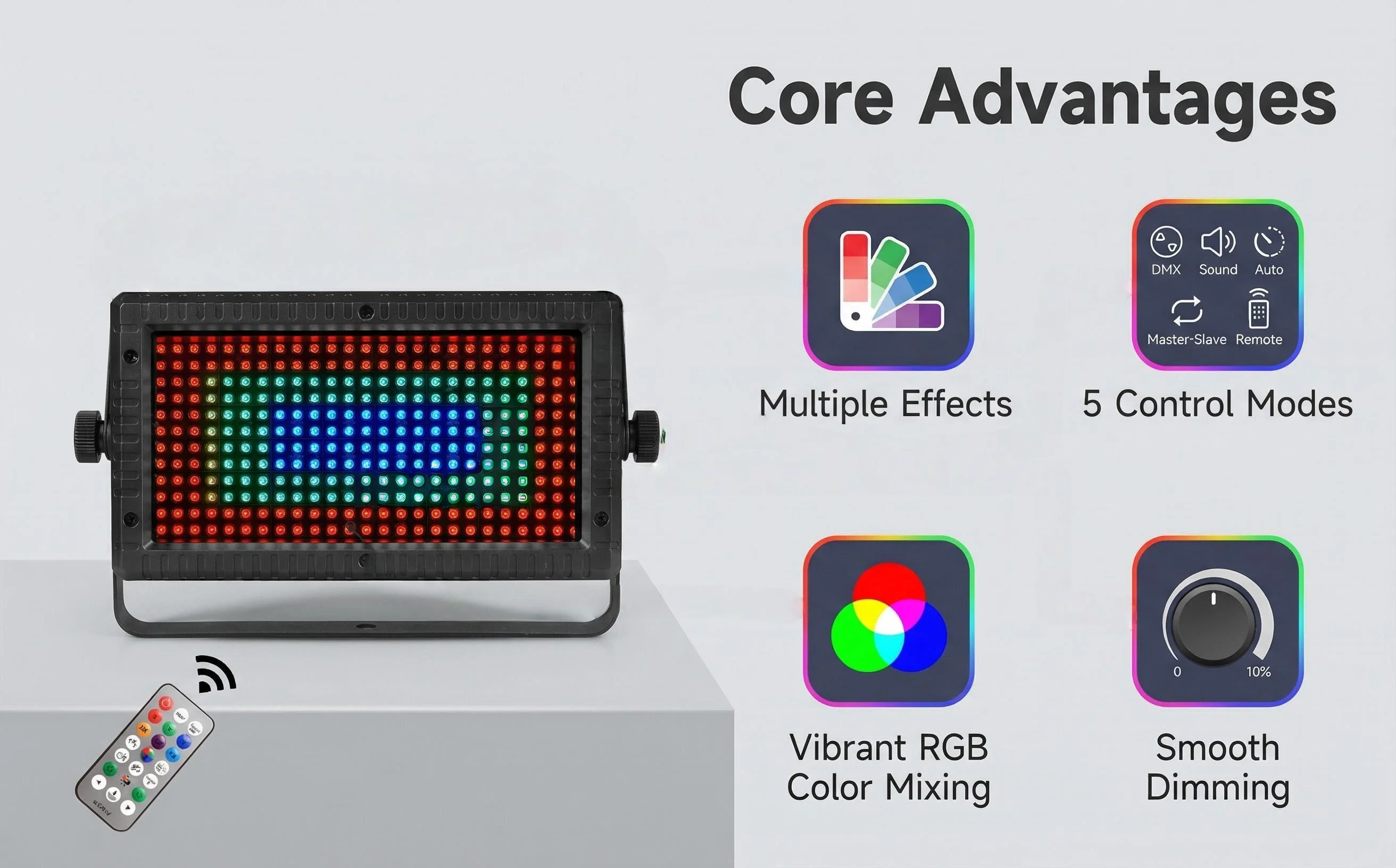 Wireless Control 60W Mni LED Lights Strobe RGB 3in1 Led lights dj48 Zone DMX Super Bright Dj Wash Strobe Stage Lighting Effects