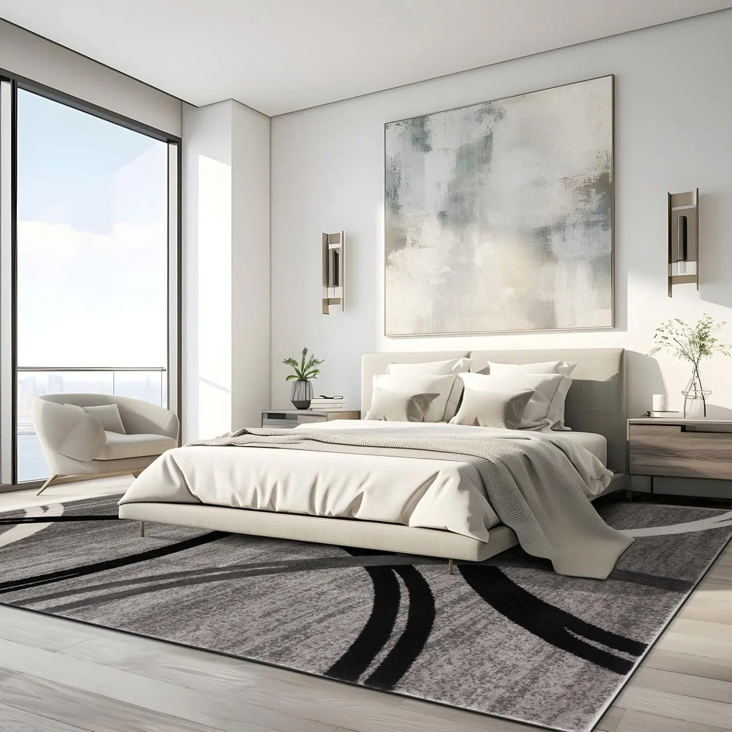 

VIKAMA Simple, Light Luxury And High-End Carpet, Living Room Sofa, Coffee Table, Bedroom Bedside Floor Mat, Home Decoration