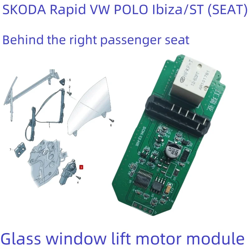 Nieuwe auto raamheffer motor module voor SKODA Rapid VW POLO Amarok Ibiza/ST (SEAT) voor- en achterdeur hefbedieningsmodule