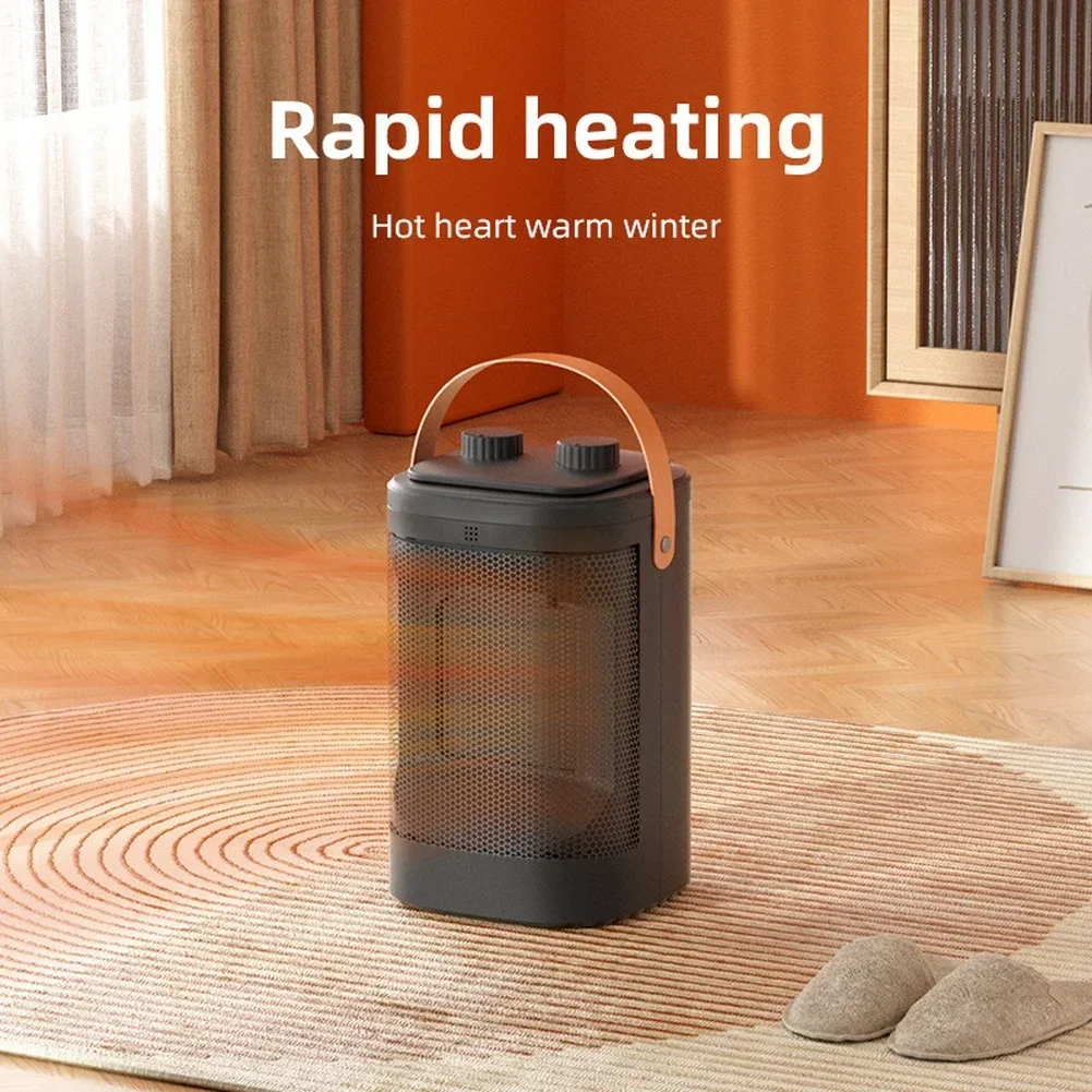 1500W PTC Desktop Fan Heater with Three Speed Controls and 70 Degree Oscillating Function for Consistent Warmth