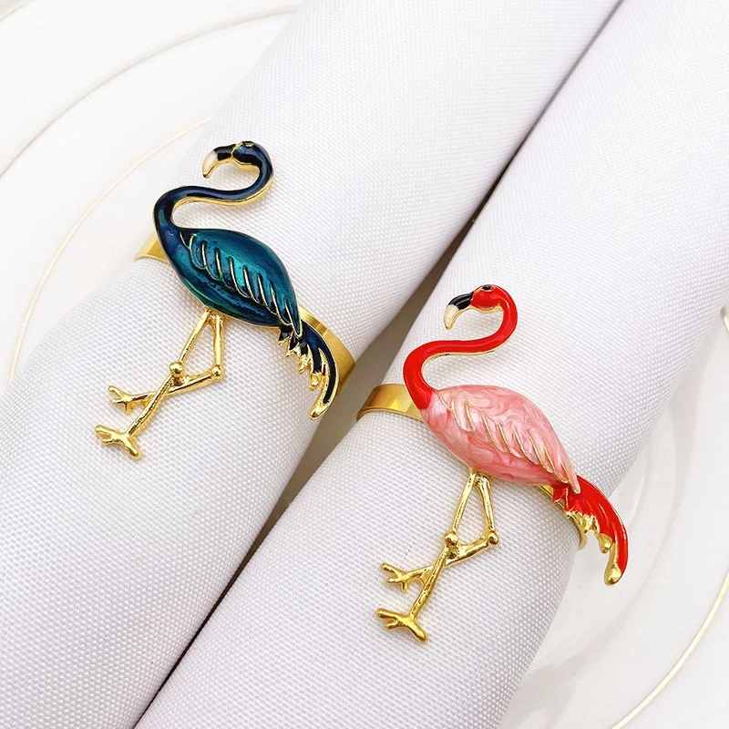 

8pcs/lot Western restaurant napkin ring hotel flamingo napkin ring dinner party wedding mouth cloth ring