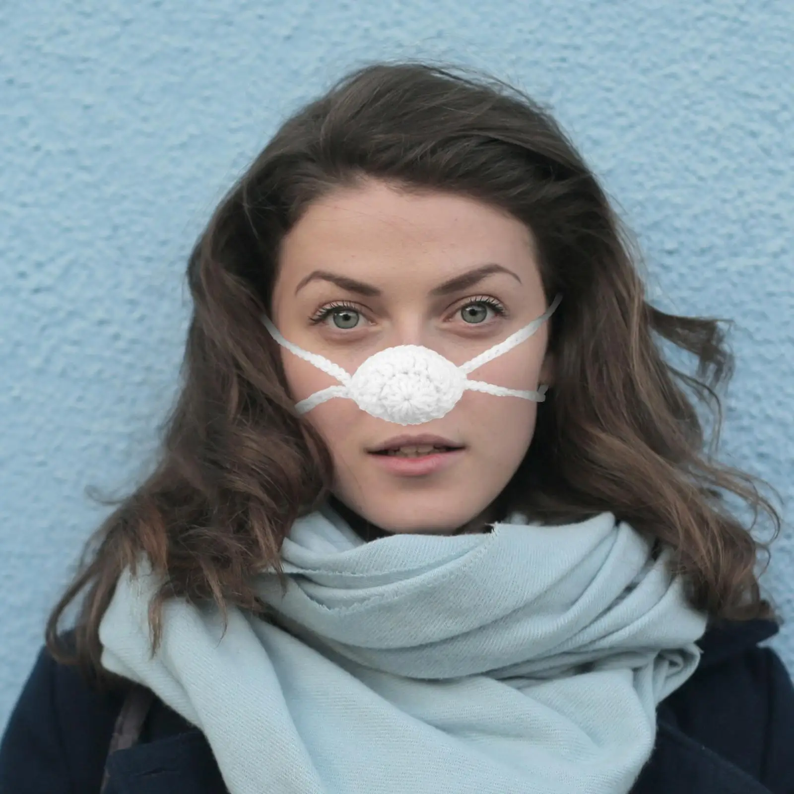 จมูกอุ่นฝาครอบถักสําหรับสภาพอากาศหนาวเย็นฤดูหนาวหมวกฮาโลวีนเส้นด้ายป้องกันหิมะ Anti จมูก WARM Mask