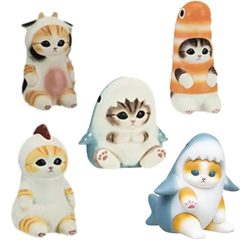 Mofusand Cats Figure Cos rekin figurki akcji z Anime rekin Cat Gashapon zabawki Kawaii ozdoby modelowe lalki na prezent dla dzieci