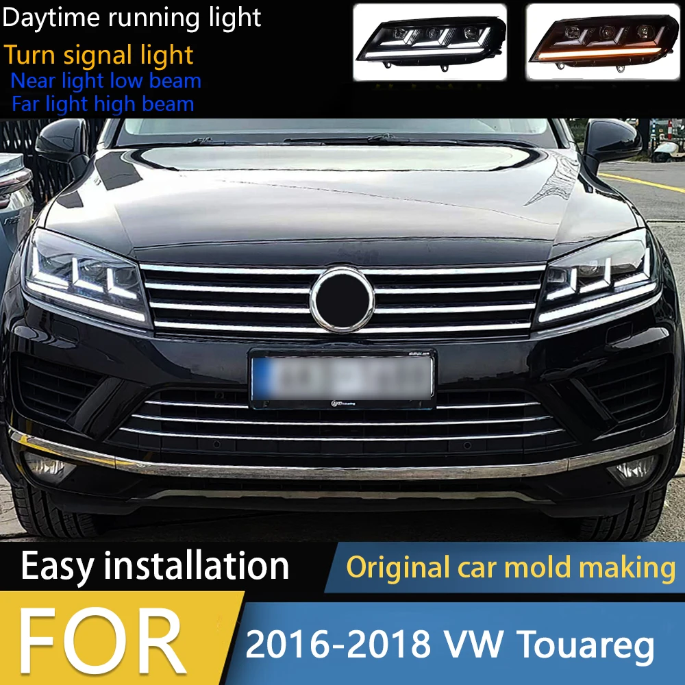 

Car Styling for VW Touareg LED Headlight 2016-2019 Touareg LED DRL Hid Option Head Lamp Angel Eye Bi Xenon Beam Accessories