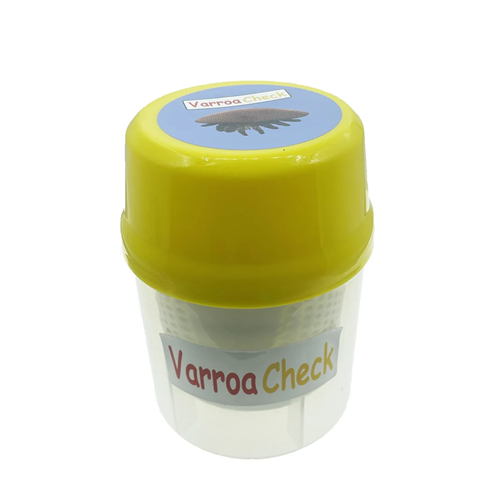 1 pçs novo apis mellifera varroa verificar controle de ácaro tratamento plástico shake garrafa ferramentas abelha colônia apicultura produtos suprimentos