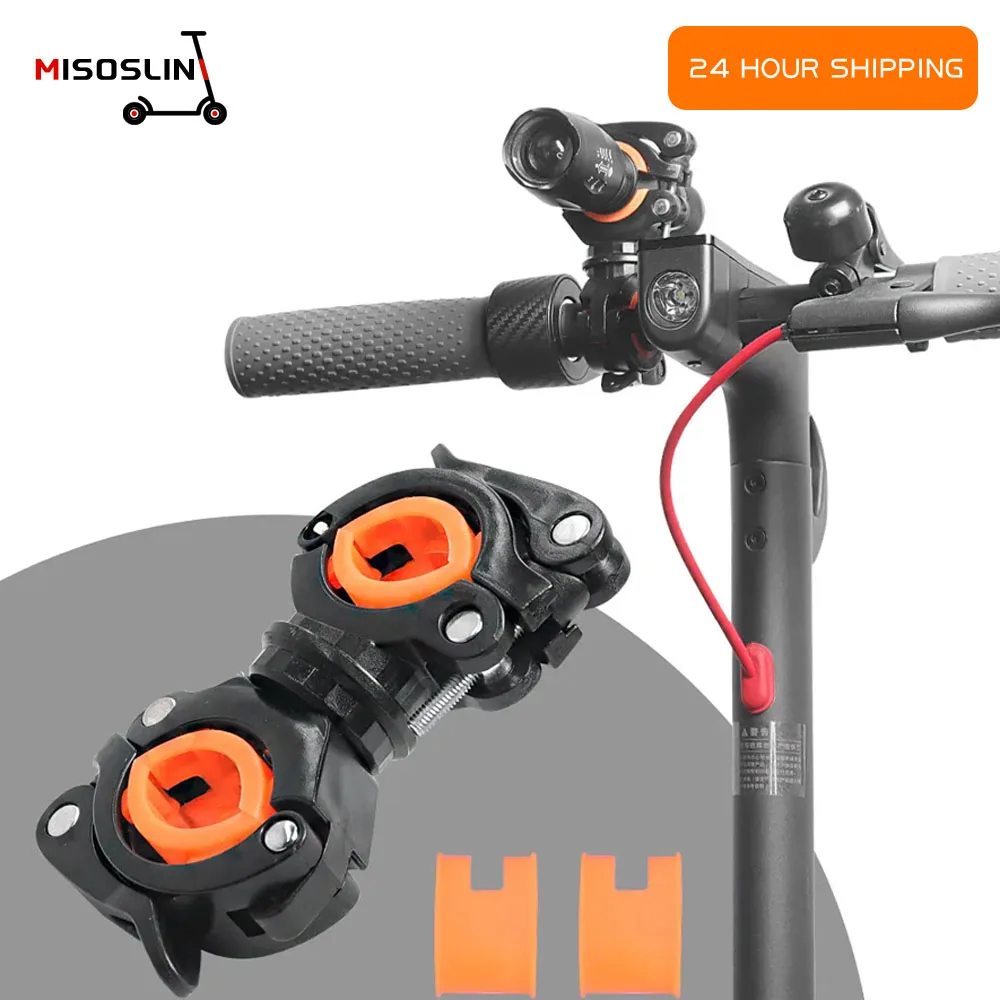 LED Light Flashlight Torch Mount Holder For Xiasomi M365 1S PRO PRO2 Electric Scooter 360°Rotation Waterproof Lamp Bracket Parts