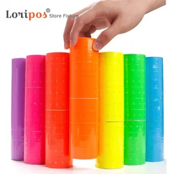 9-Color 10 Rolls A Barrel 5000pcs Single Row Price Sticker Adhesive Labeller Paper Price Label Refill for MX-5500 Price Tag Gun