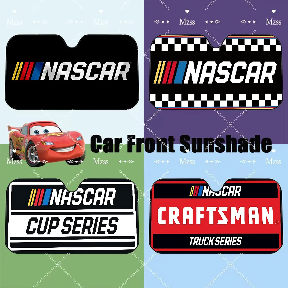 

N-NASCARS Racing Car Car SunShade Windscreen Front Window Visor 70x130cm Sun Visor Solar Protect Plaid Gift Novelty Car