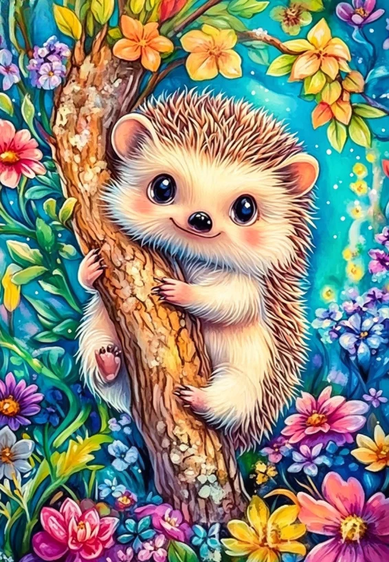 Jigsaw Puzzle 1000 Pieces Hedgehog Pattern Home Decor for Adults Game Family Fun Puzzles Educational Toys