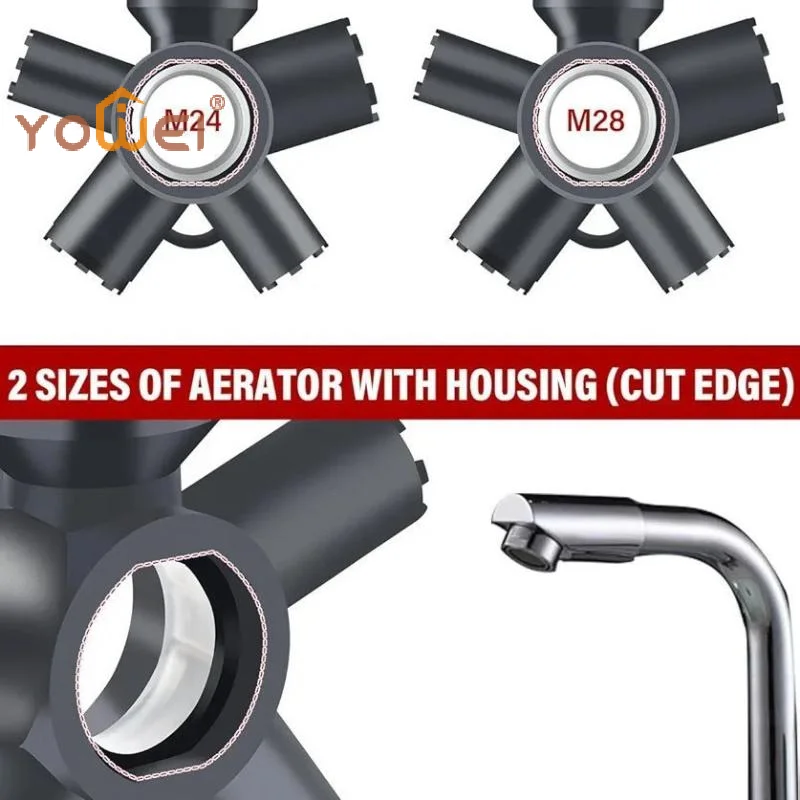 

Latest 1Pcs Faucet Aerator Key 10 In 1 ABS Faucet Aerator Removal Tool For Threaded Aerator/Aerator With Housing Cut Edge&Round