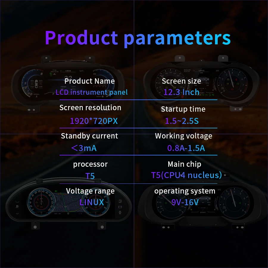 Auto LCD Instrument Voor Maserati Levante 2016-2023 Snelheidsmeter Upgrade Smart Cluster Kaart Meerdere Kleurrijke Hoge Display Upgrade