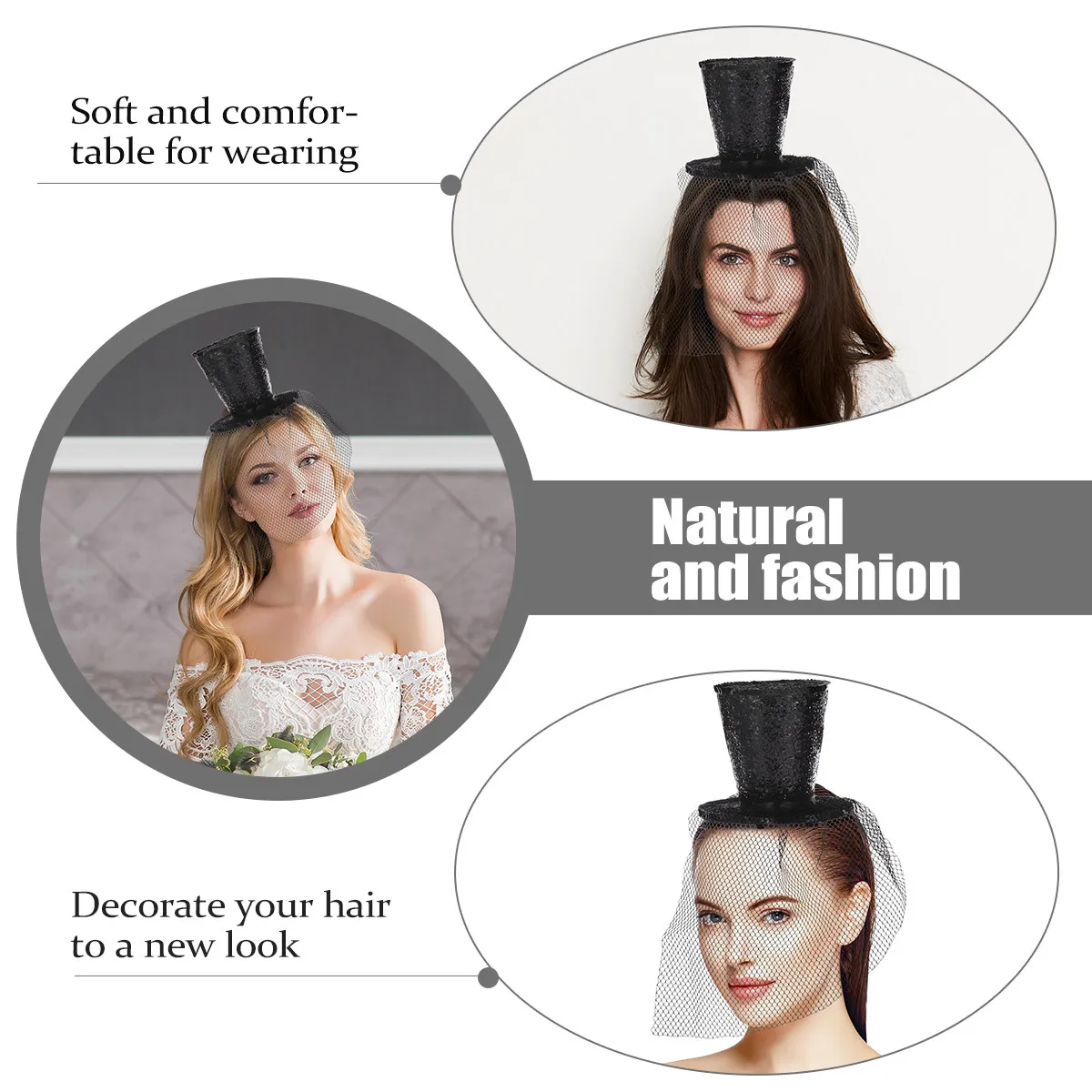 Vintage Veil Wedding Hair Band Comfortable Bridal Headband British Style Party Stage Costume Headwear