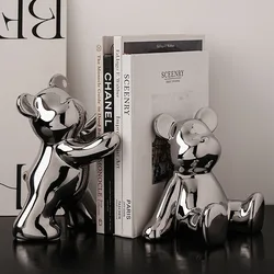 3D Geometric Bear Book Stand Living Room Home Decor Decoration Decoration Light Luxury High end Study Room TV Cabinet
