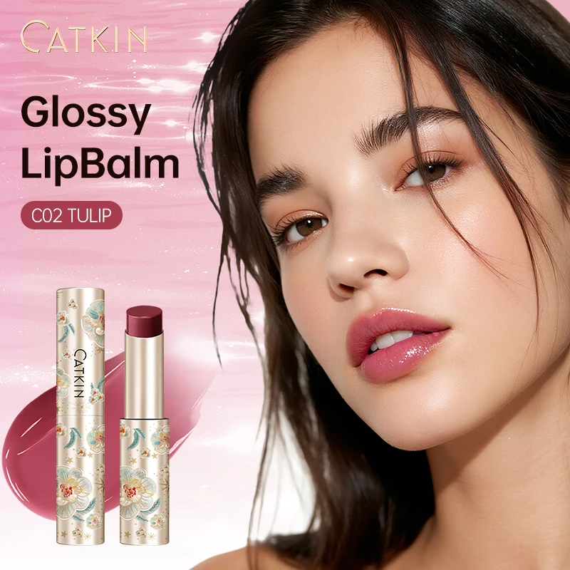 

CATKIN GLOSSY LIP BALM Hydrating Lip Balm in 6 Vibrant Colors Moisturize, Protect & Soothe