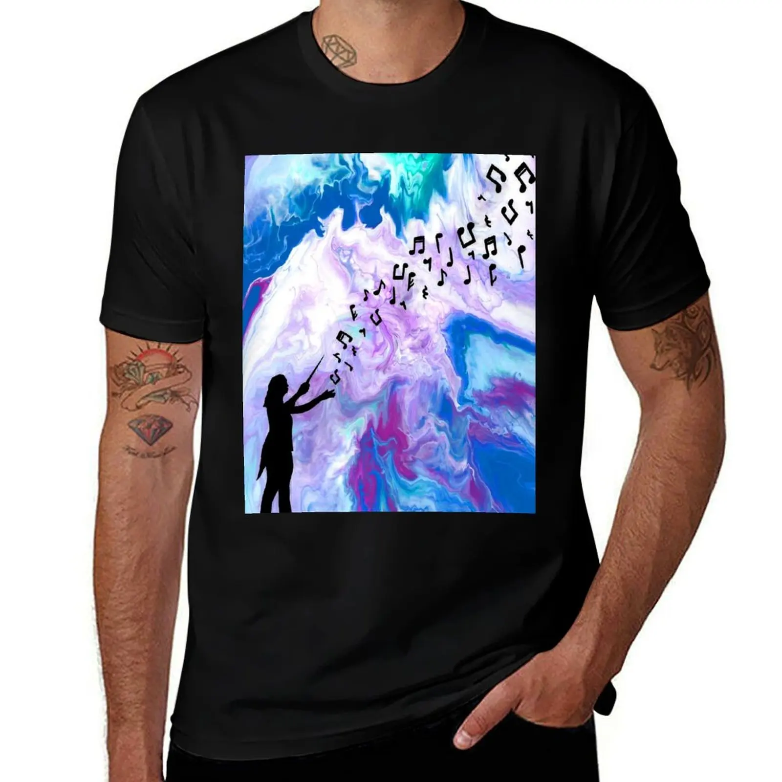 Musical Motion - Acrylic Pour T-Shirt Minimal Art Print T-Shirt