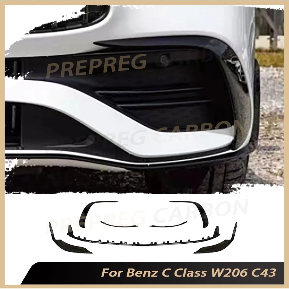 

Передний бампер, спойлер на подбородок, фартуки для Mercedes Benz C Class W206 C43 AMG Sport 2023 + комплекты впускного вентиляционного отверстия