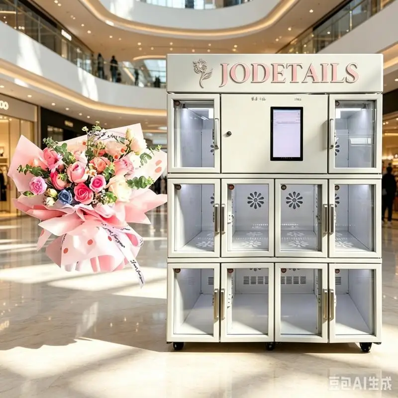 24hours Indoor Outdoor Self-service Touchscreen Flower Vending Machine Multiple Payment Options 10-compartment Fresh Flower