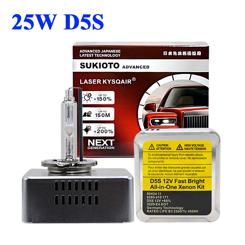 

2PCS SUKIOTO 9285410171 D5S 25W Xenon HID Bulb Original 4300K D5S 6000K Car Headlight Lamp Kit Fit For Audi Chevrolet GMC KIA