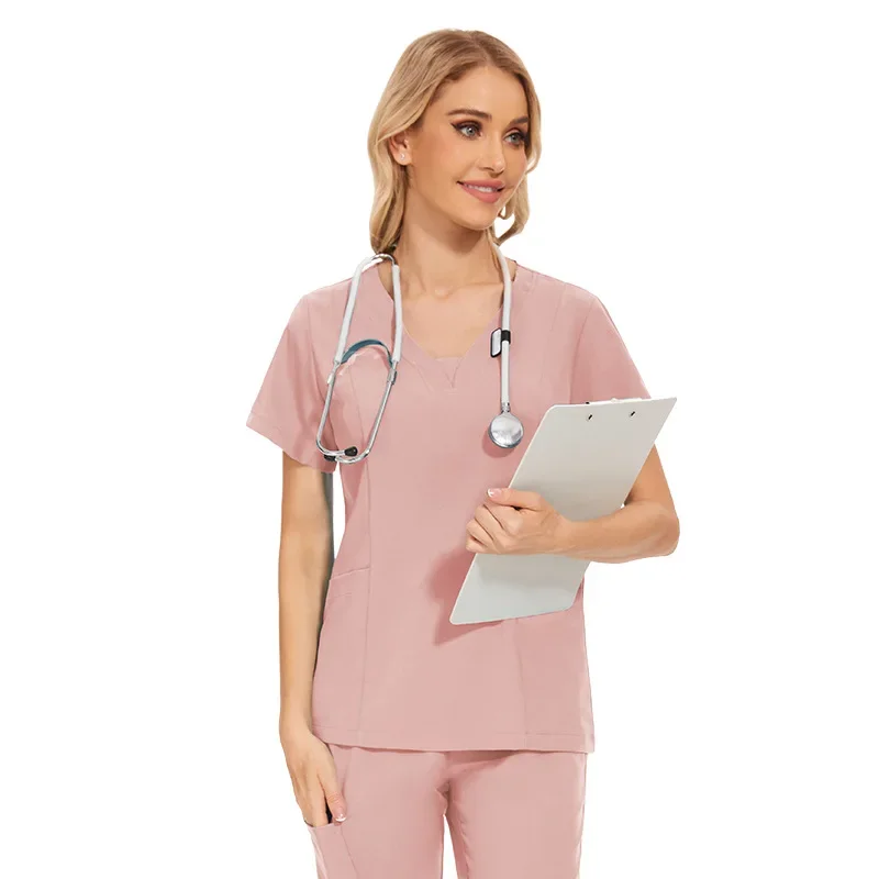 Surgical Uniforms Woman Scrub Set Medical Nurse Beauty Salon Workwear Clinical Scrubs Top + Pant Spa Doctor Nursing Tunic Suit