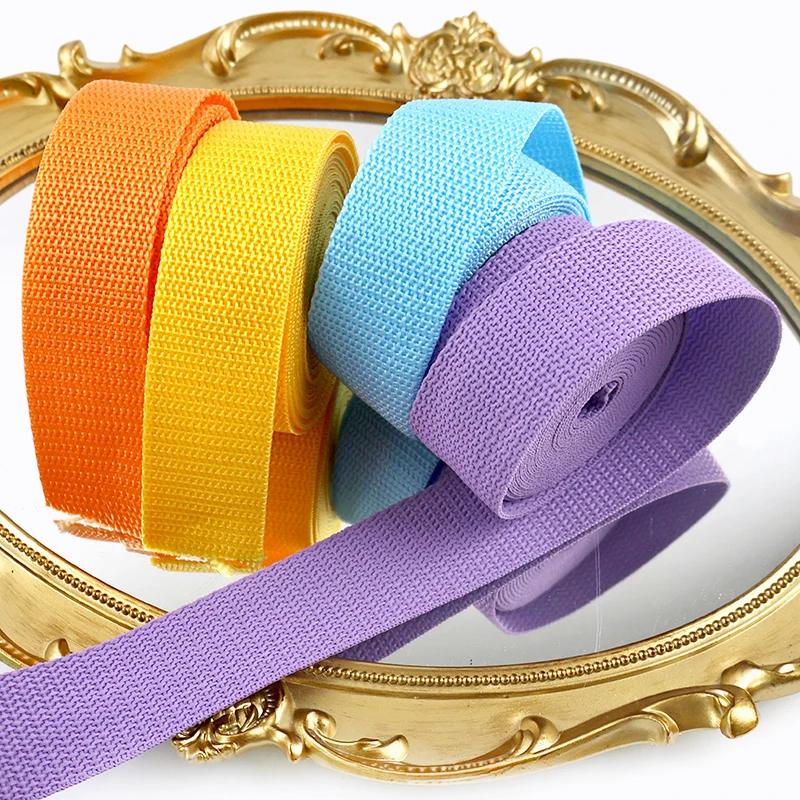 10M 20-50mm Nylon Webbing Straps 1.1mm Thick Belt Sling Garment Backpack Bias Binding Bag Strap