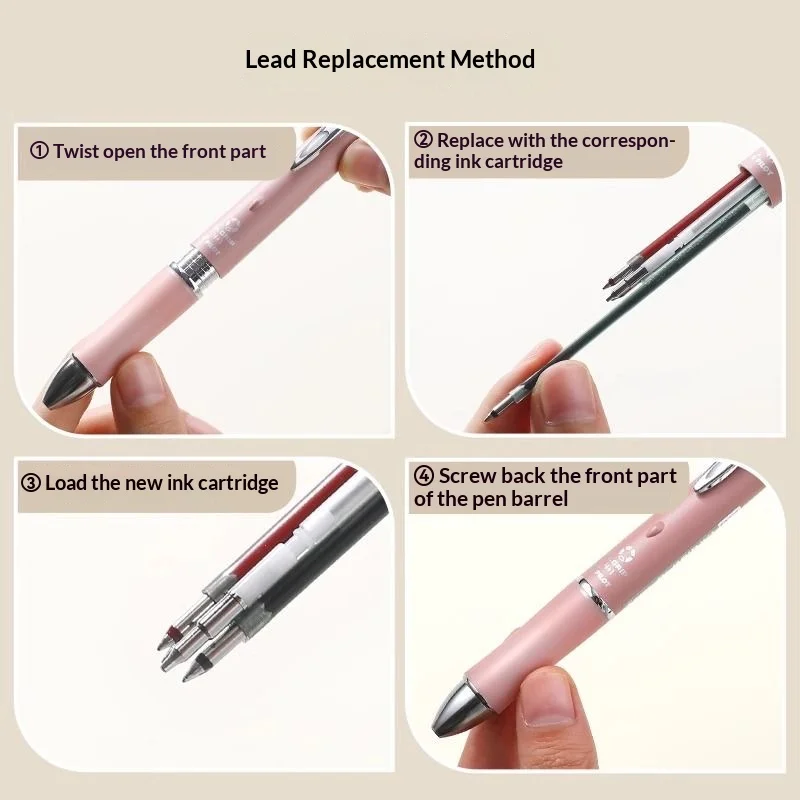 PILOT DR.GRIP 4+1 Długopis wielofunkcyjny i ołówek automatyczny 0,5 mm, wygodny drewniany uchwyt, płynne pisanie, tusz o niskiej lepkości do użytku biurowego i biznesowego — zdjęcie produktu 4