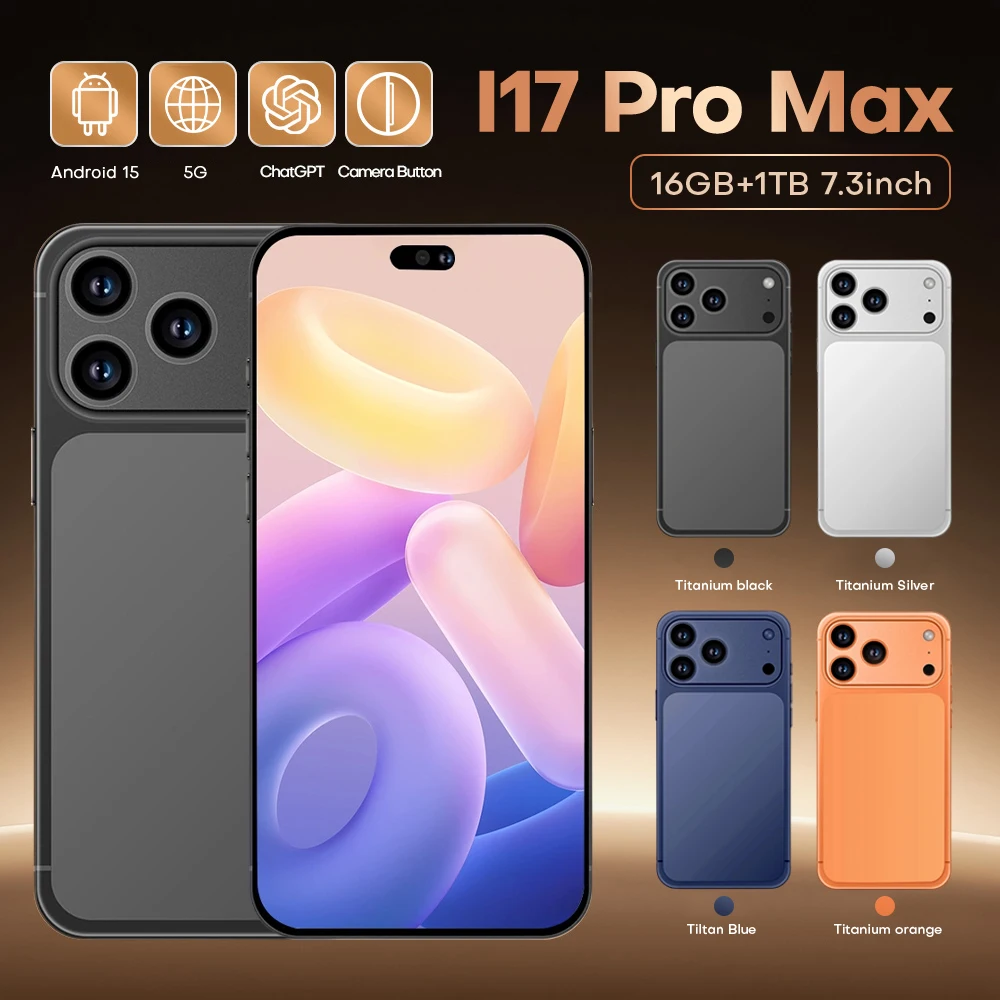 

2026 New i17 Pro Max HOT High Quality 7.3inch Global Edition Smart Dual Card 8000mAh Battery Facial Recognition Functio