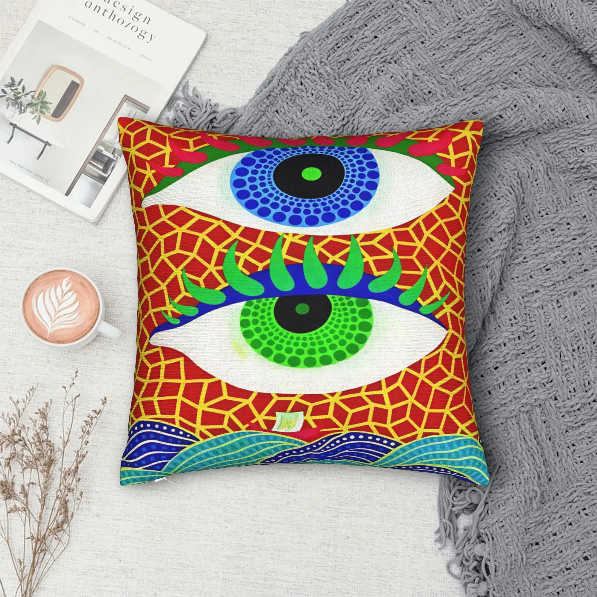 Yayoi Kusama Pillow Cover  Funny Pillow Case For Living Room Bed Chair Soft Pillowcases Birthday Gift