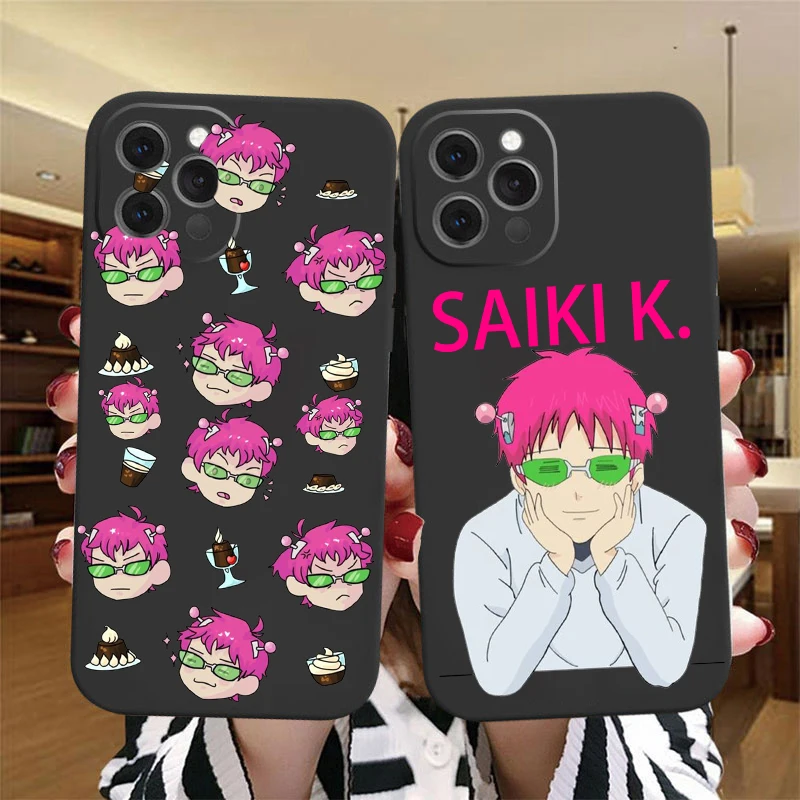 Cute Anime The Disastrous Life of Saiki K Phone Cover For iPhone 11 12 13 14 15 16 Pro Max 16 15 14 Plus Soft Silicone TPU Case