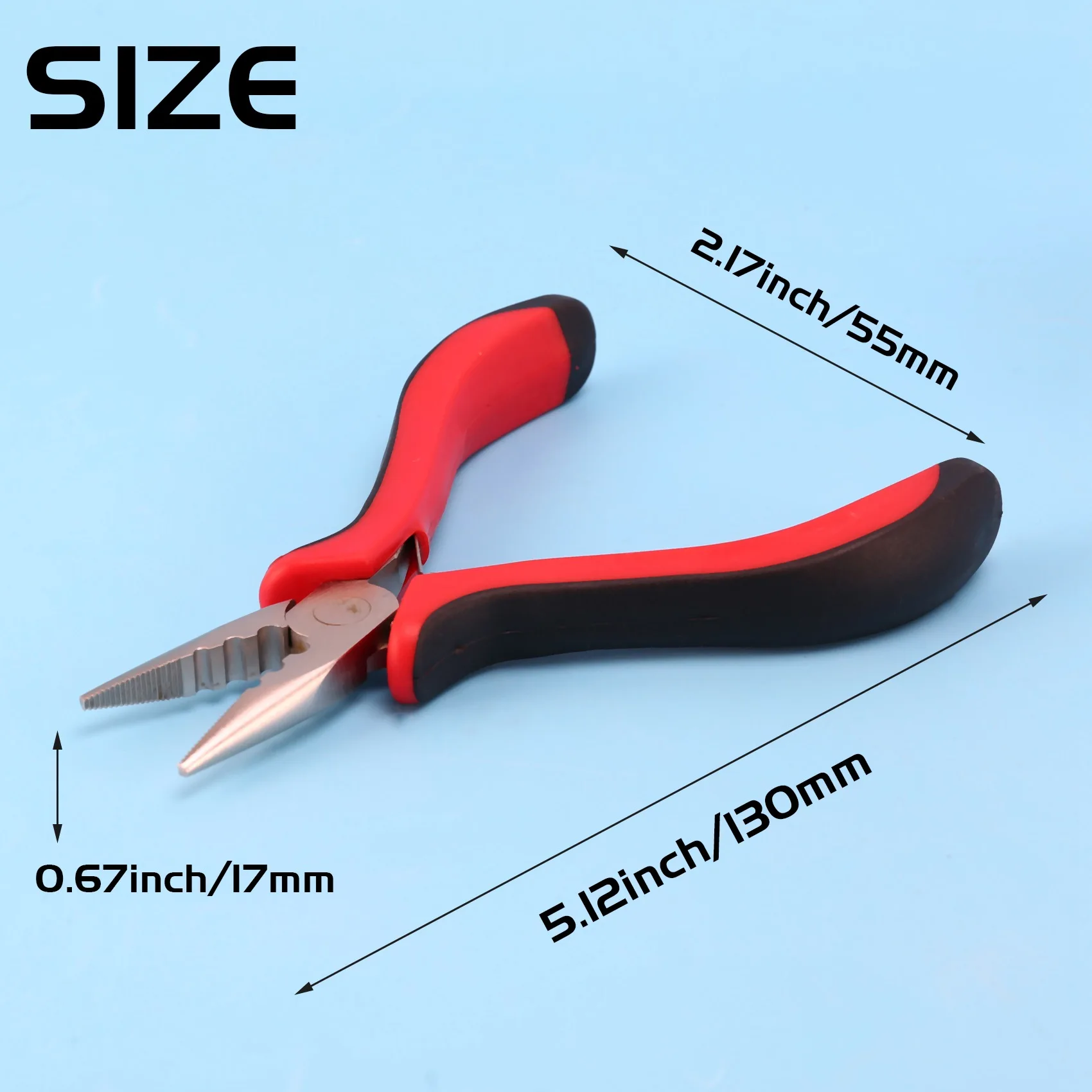 1 Pack 45 Steel Jewelry Bead Crimper Tools Crimping Press Plier for Jewelry Making Red