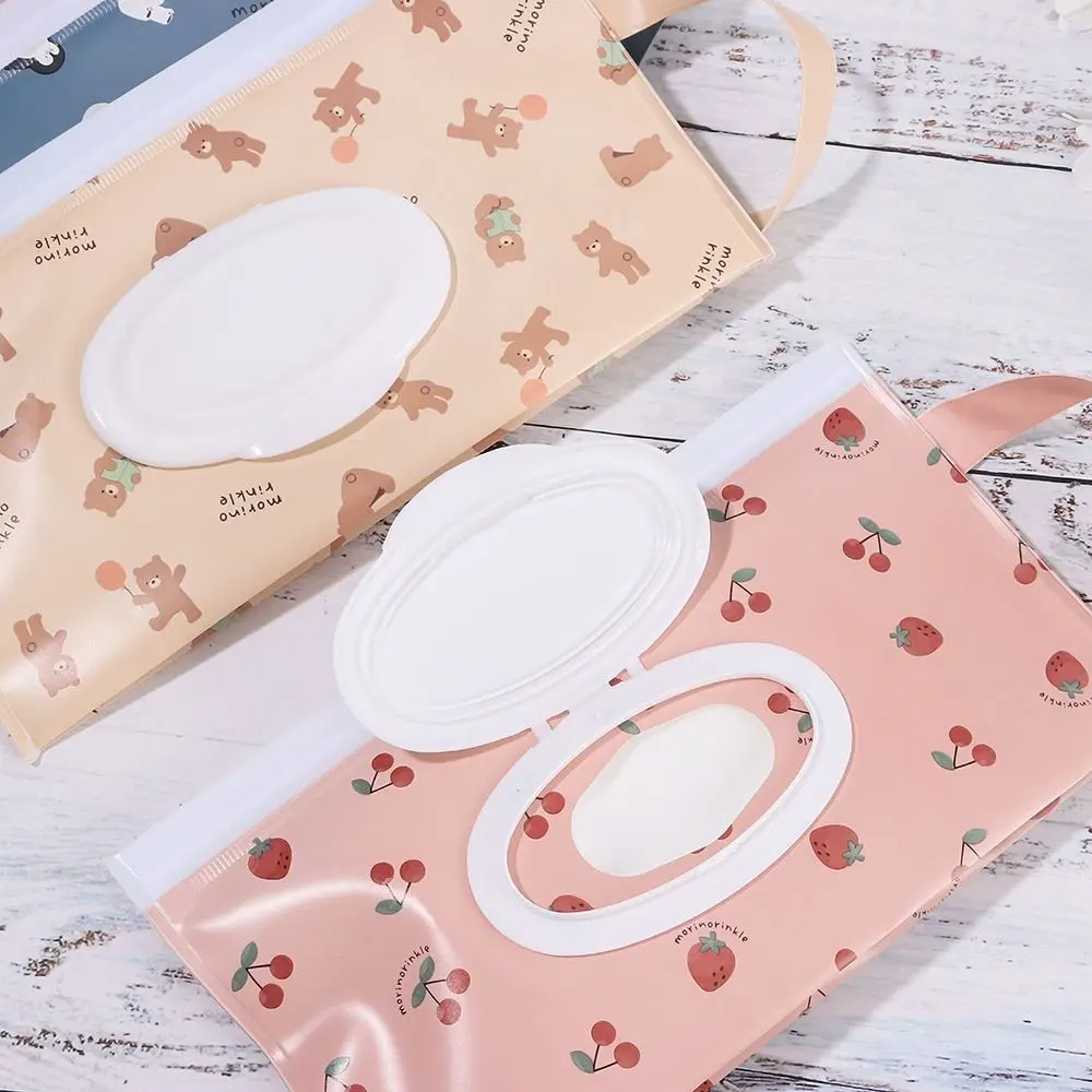Portable EVA Wet Wipes Bag Flip Cover With Buckle Wipes Holder Case Tissue Box Outdoor view 2