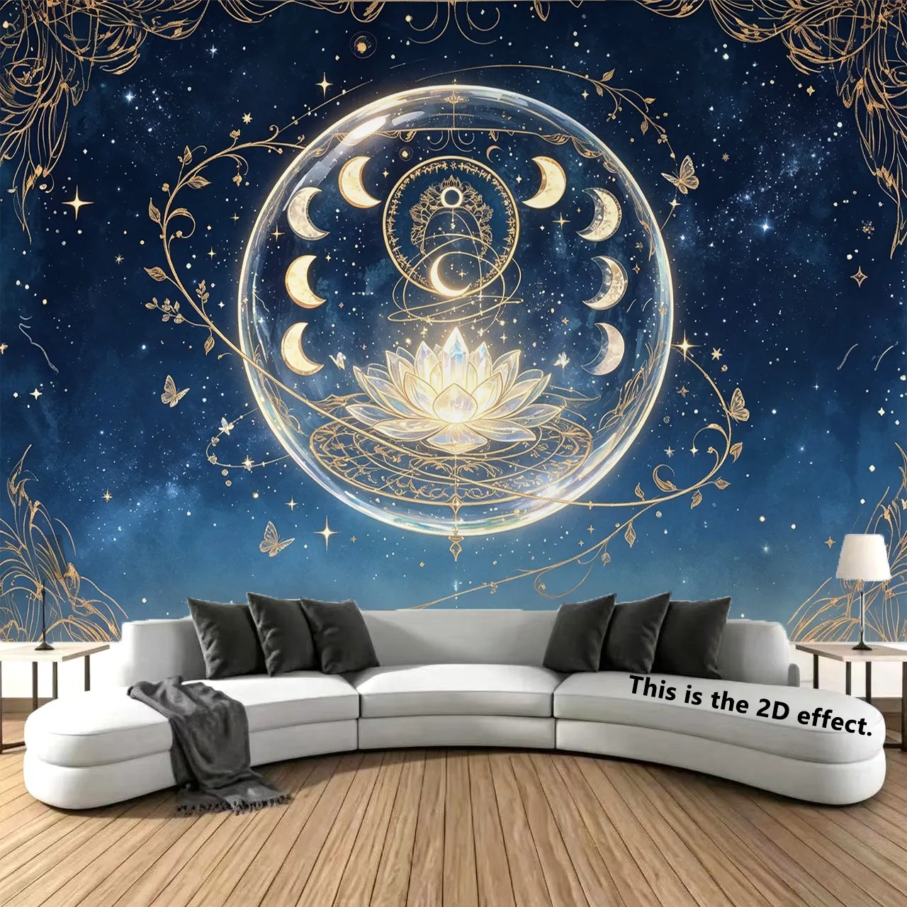 Celestial Moon Goddess Moth Tapestry Background Cloth Hanging Cloth Bedroom Bedside Decorative Wall Cloth